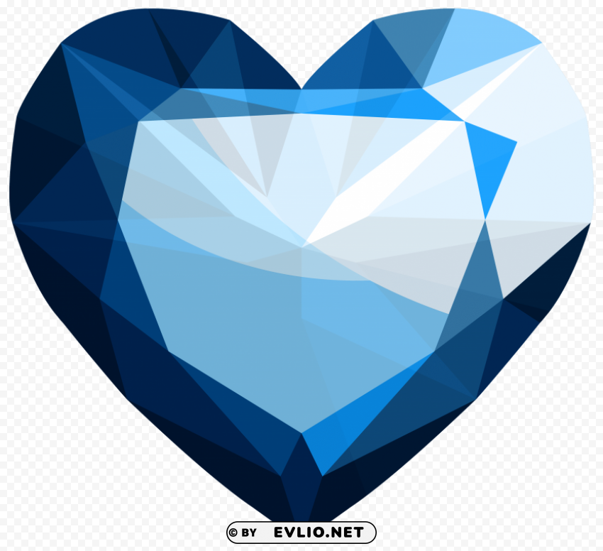 sapphire heart PNG Image with Isolated Graphic Element