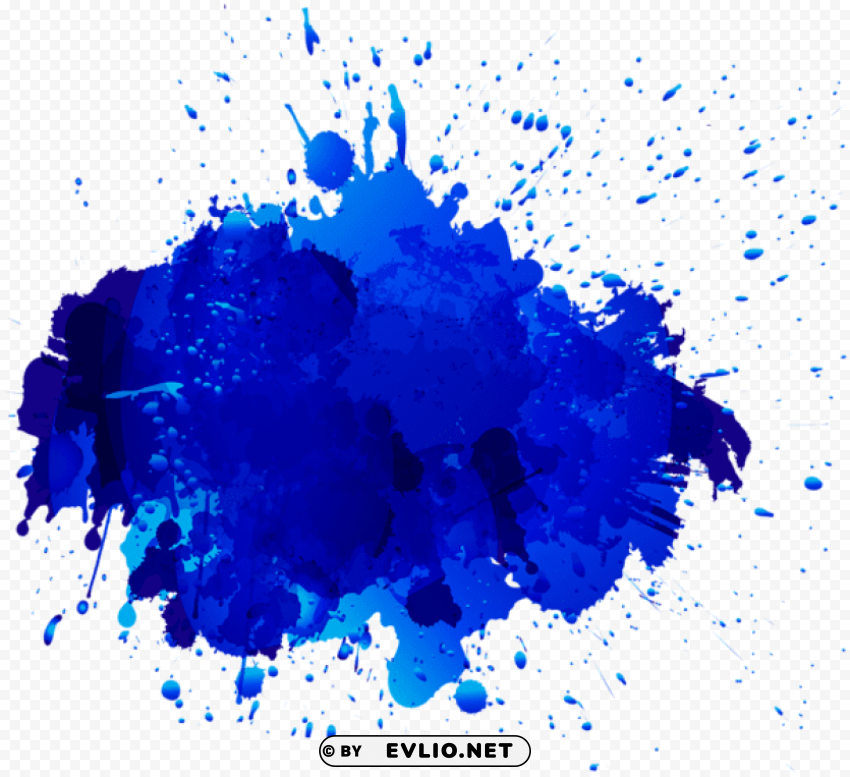 blue oil paint stain transparent PNG with alpha channel for download