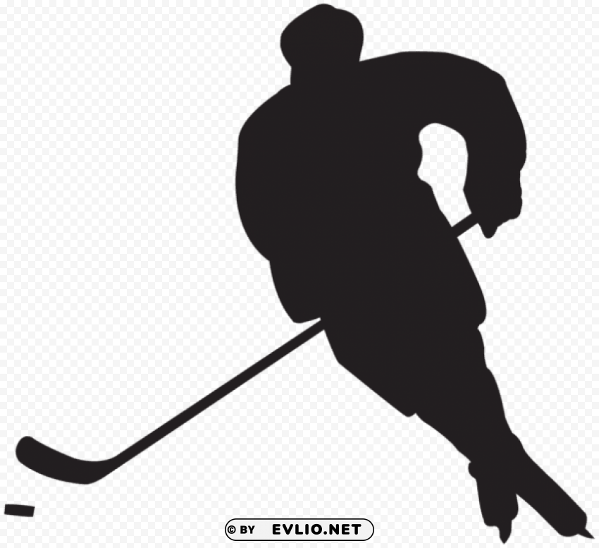 hockey player silhouette PNG Illustration Isolated on Transparent Backdrop