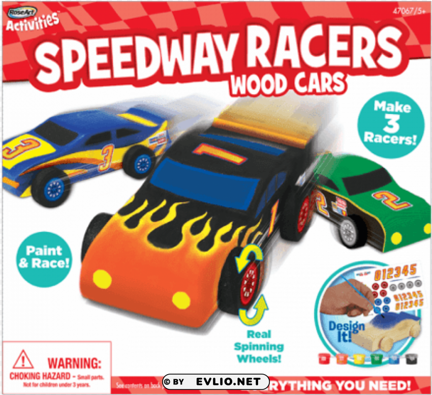 roseart roseart wooden speedway racers craft kit toy ClearCut Background PNG Isolation PNG transparent with Clear Background ID 3a3a9fba