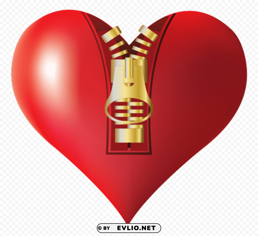 zipped heart Isolated Item with Transparent Background PNG