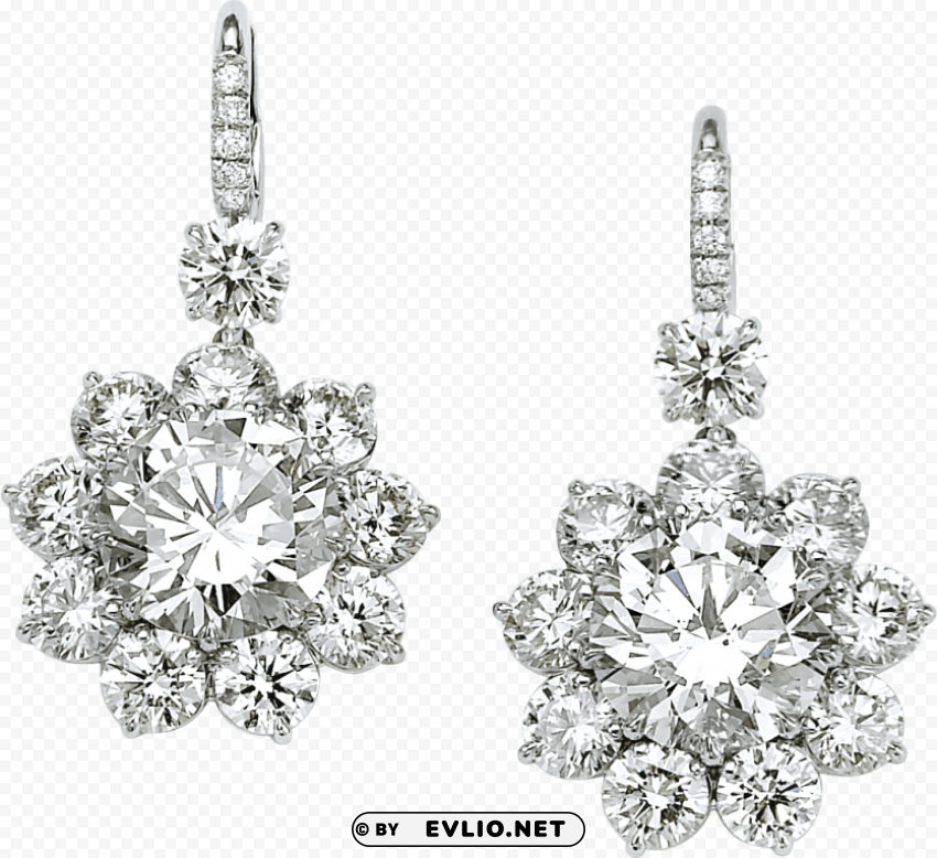 Transparent Background PNG of diamond earring Isolated PNG Item in HighResolution - Image ID f58fc1c9