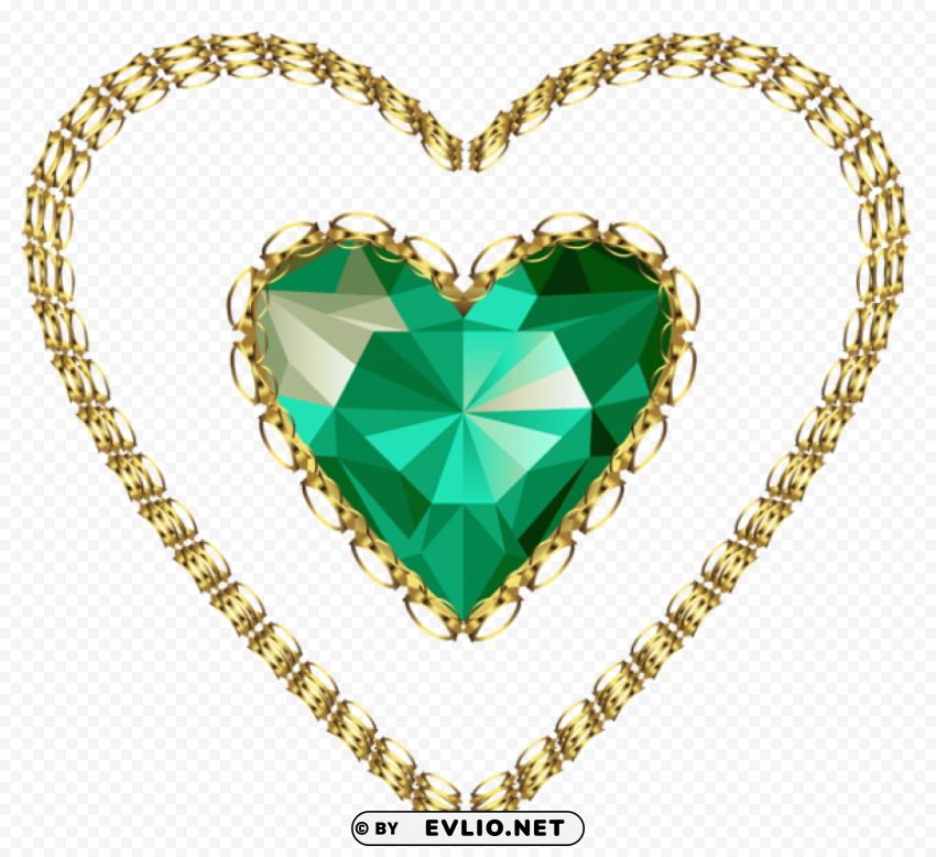 emerald heart PNG Image with Clear Background Isolation
