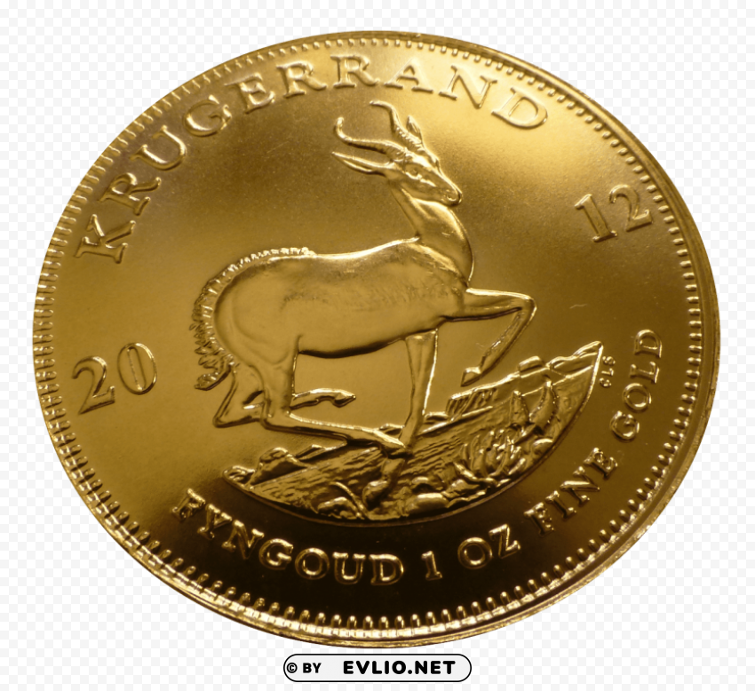 Transparent Background PNG of krugerrand gold coin PNG with transparent backdrop - Image ID 43396c93