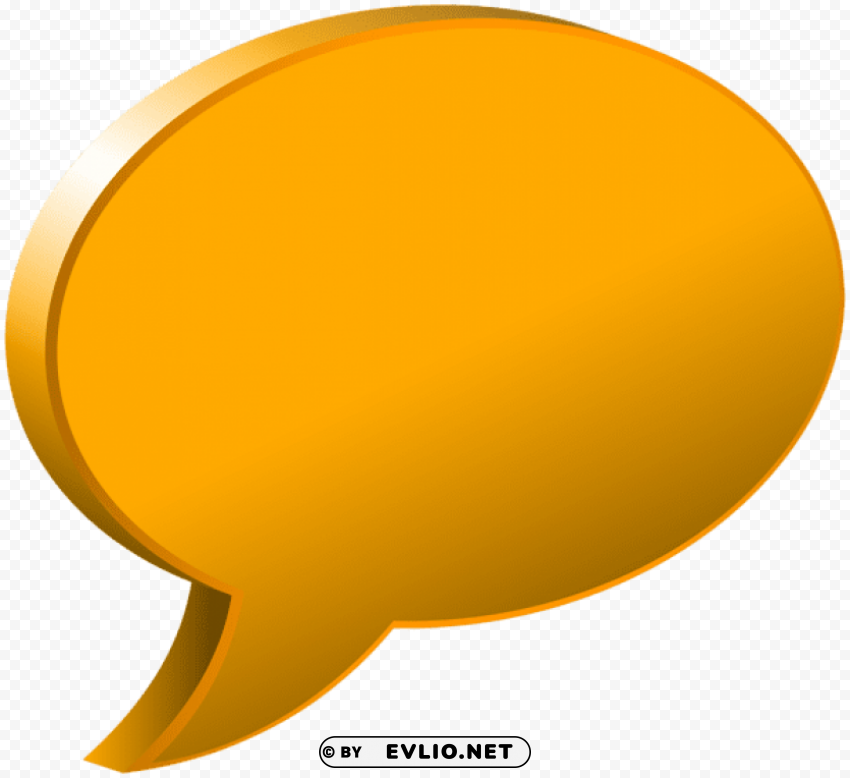 speech bubble orange Isolated Item on Clear Background PNG