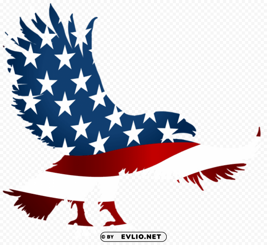 american eagle flag transparent Clear Background PNG Isolated Design