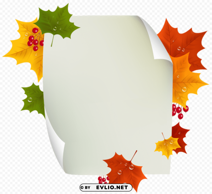 autumn blank page decor PNG transparent stock images