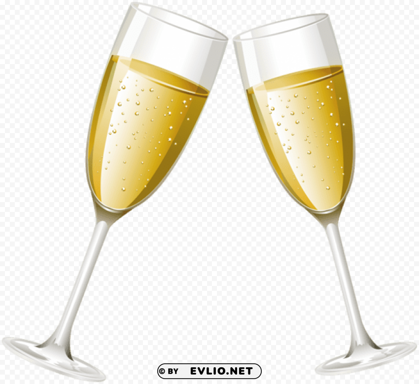 champagne glasses Isolated Design Element in HighQuality Transparent PNG