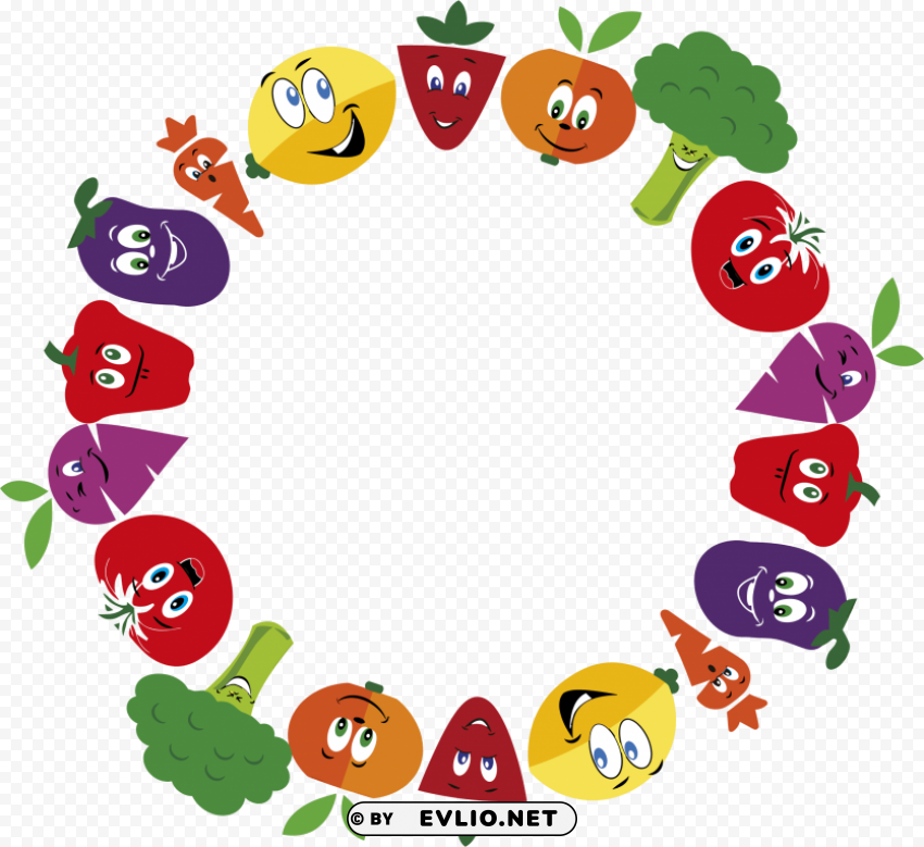 vegetables and fruits frame PNG without background