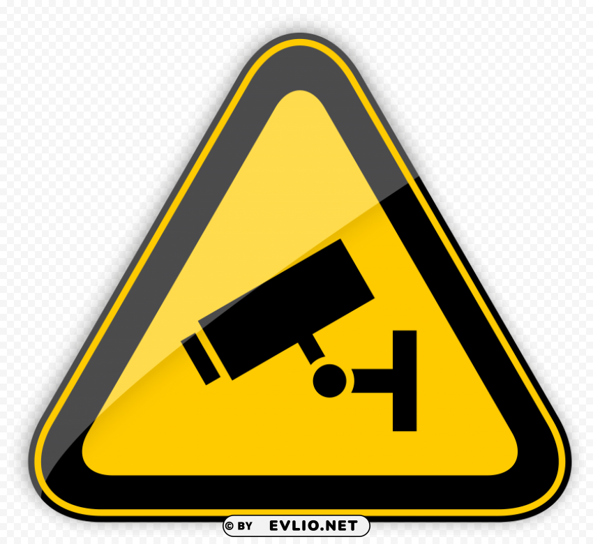 cctv in operation warning sign PNG transparent images for printing
