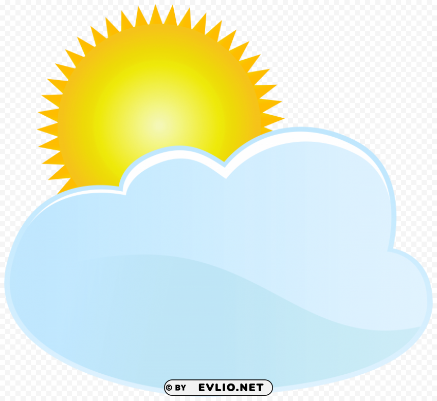 Cloud And Sun Weather Icon Free PNG Images With Alpha Channel