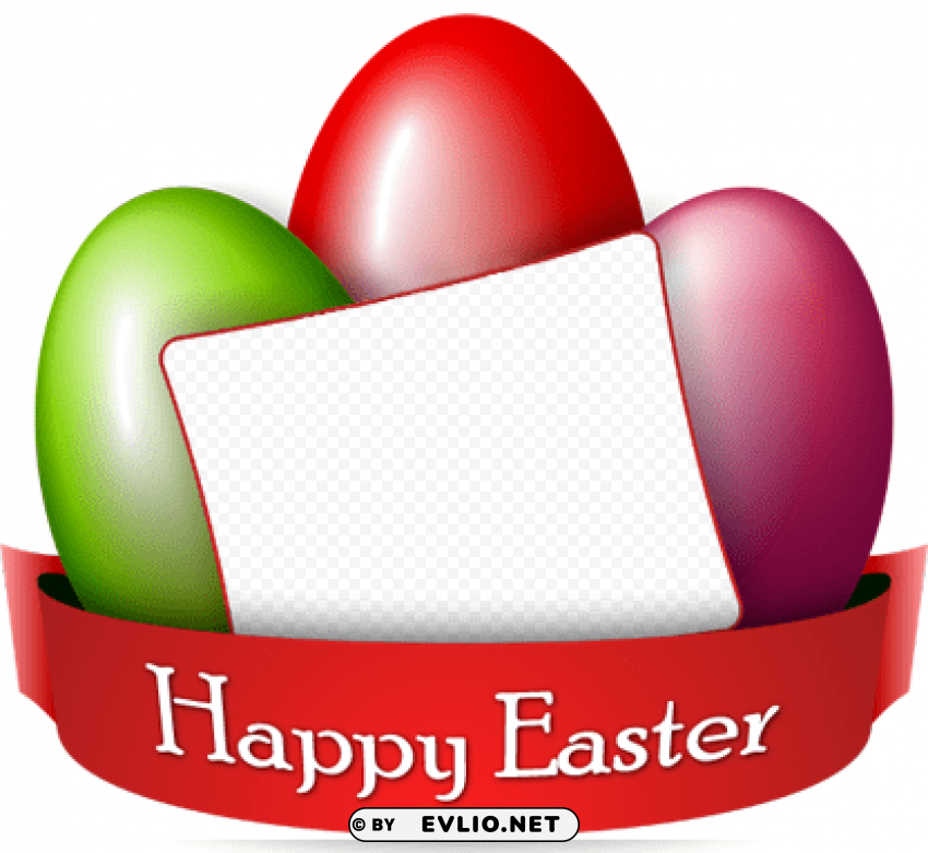 easter- frame-eggs Transparent PNG Isolated Element