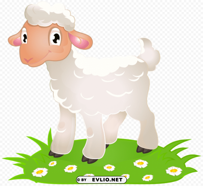 easter lamb with grass PNG graphics with alpha channel pack