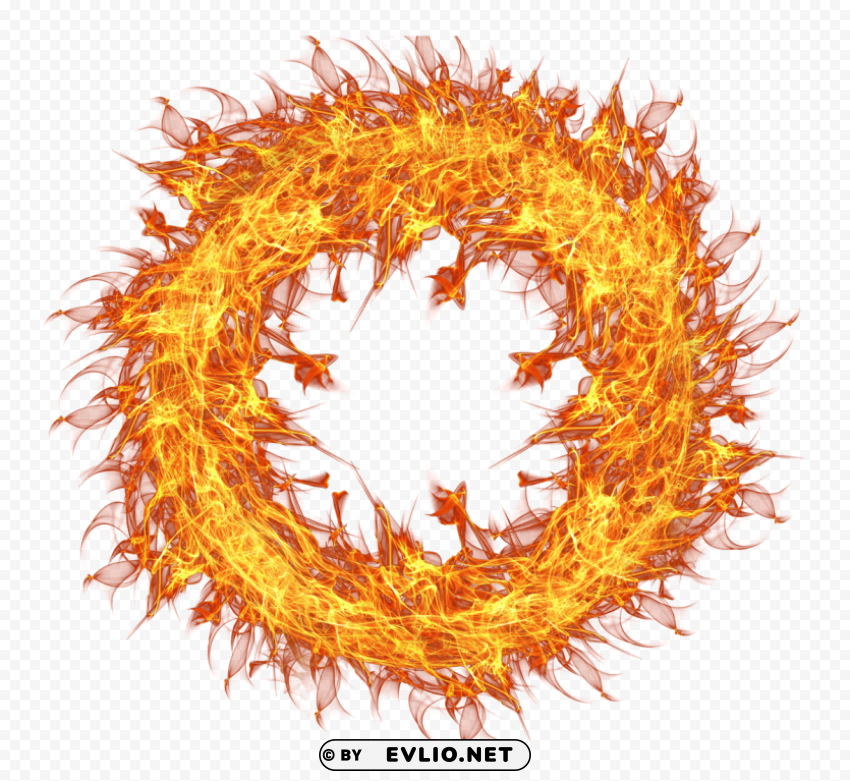 fire flame circle Isolated Character in Transparent PNG Format