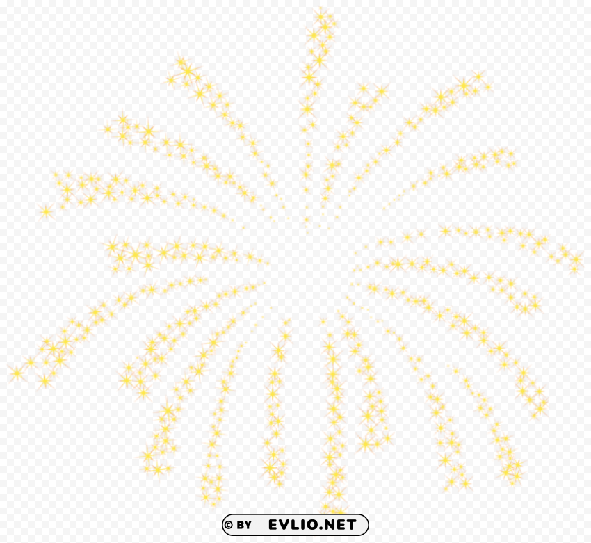 firework yellow transparent Isolated PNG Element with Clear Transparency