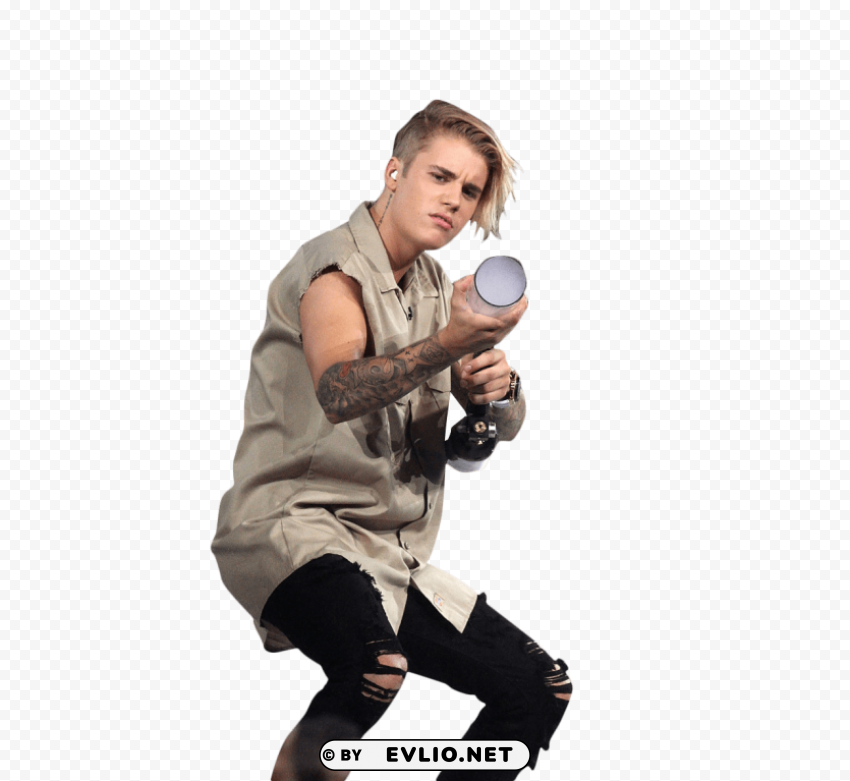 justin bieber holding gas canone HighQuality Transparent PNG Object Isolation