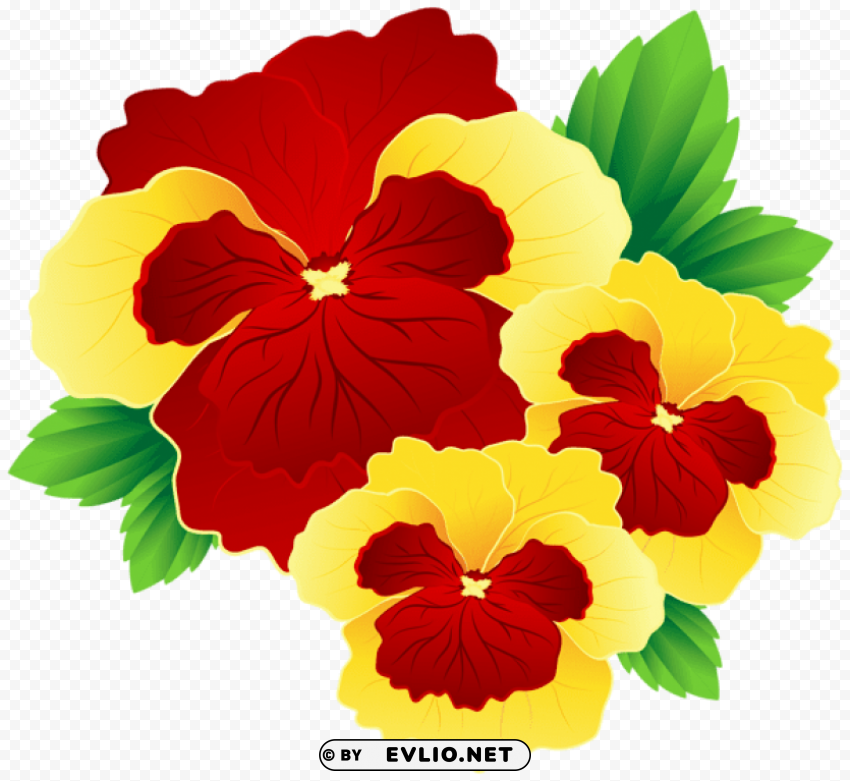 red and yellow pansies PNG images without subscription