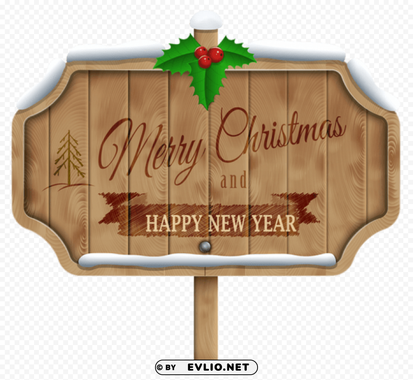 christmas wooden sign transparent PNG Image Isolated with HighQuality Clarity