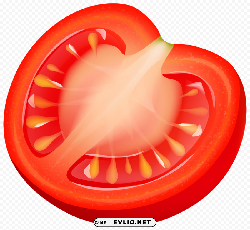 half tomatto Isolated Subject with Clear Transparent PNG