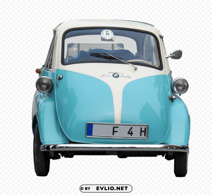 oldtimer blue bmw Isolated Object on Transparent Background in PNG