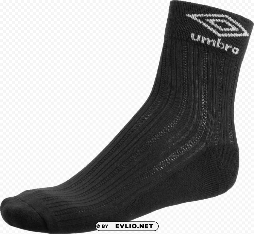 Umbro Black Socks Clean Background Isolated PNG Character