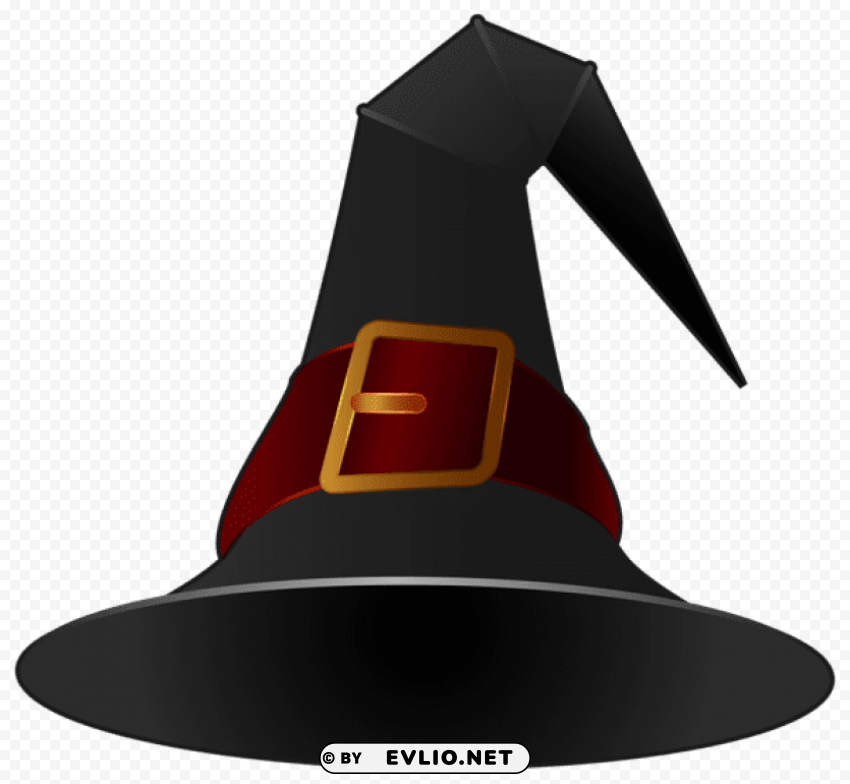 black witch hat PNG graphics with transparent backdrop