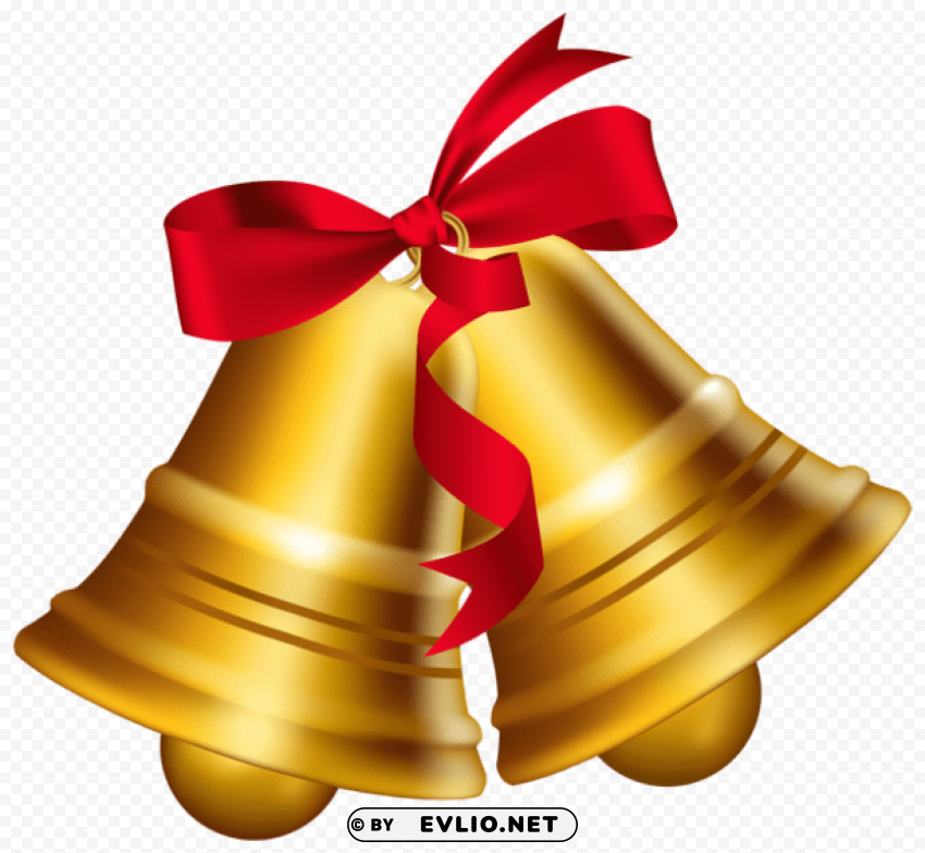 christmas bells with bow Isolated Design Element in HighQuality Transparent PNG
