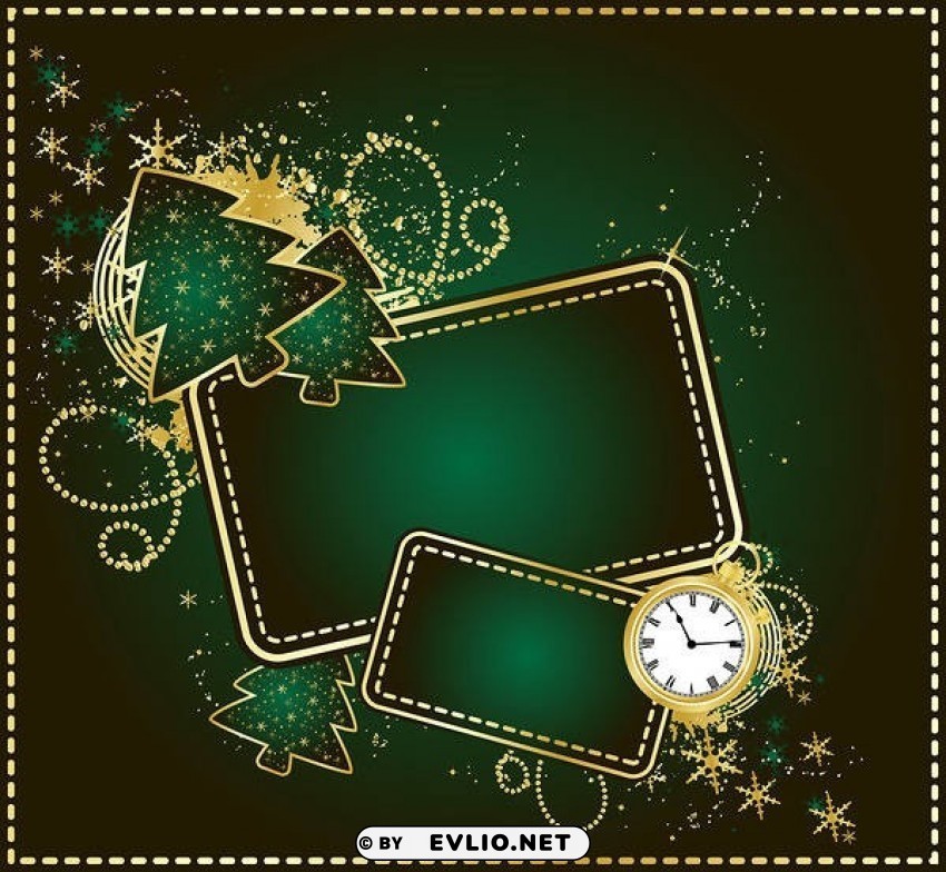 green and gold christmas Isolated Graphic Element in Transparent PNG