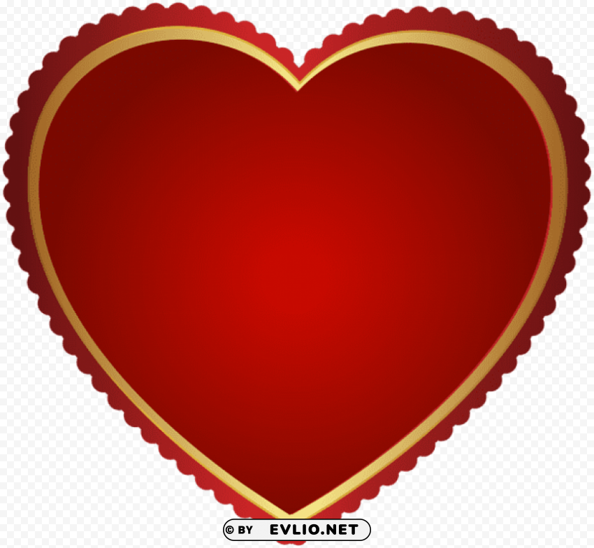 red gold heart transparent PNG for business use