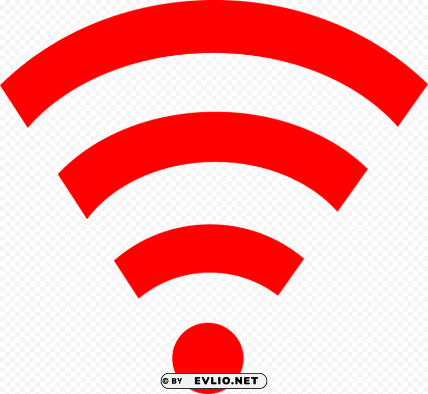 wifi icon red Isolated Item in Transparent PNG Format clipart png photo - e9758199
