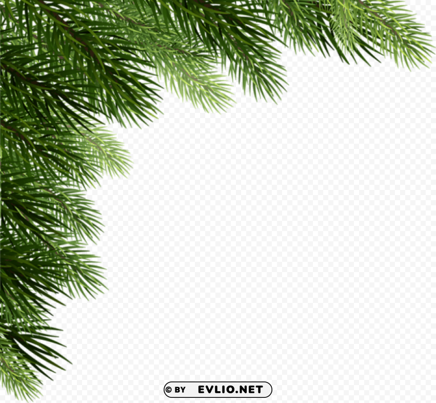 christmas pine deco corner PNG Image with Transparent Isolated Graphic Element