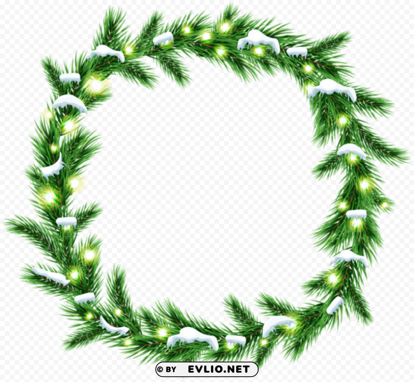christmas snowy wreath Transparent background PNG images selection