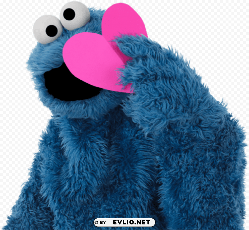 cookie monster with heart Transparent design PNG