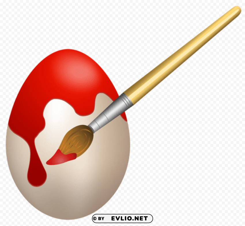 easter red coloring egg Isolated Item on Transparent PNG Format
