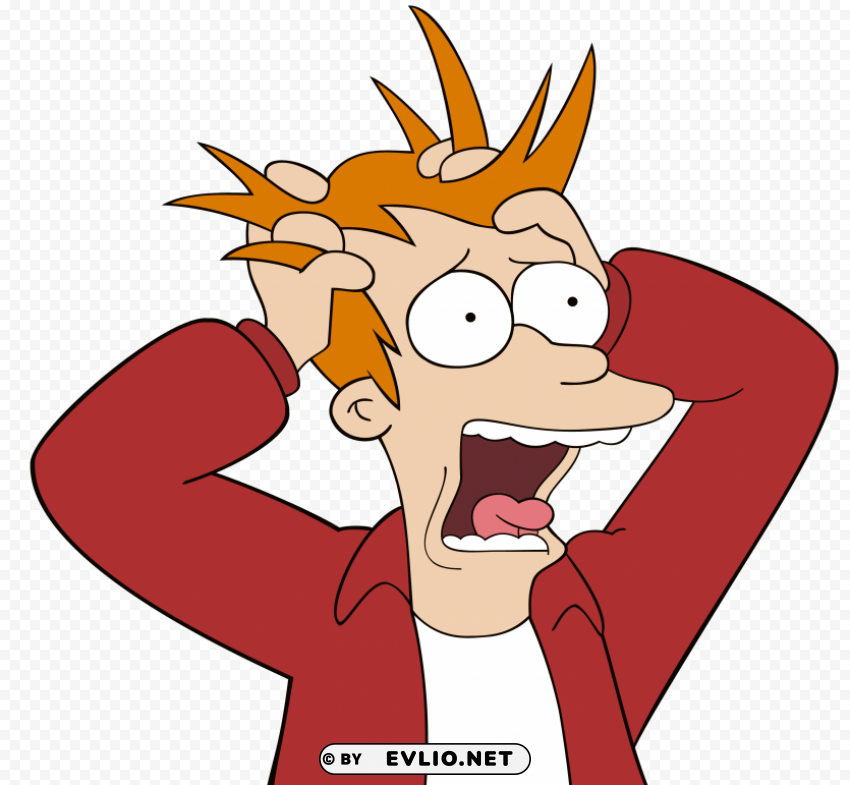 futurama fry stress PNG Isolated Object with Clear Transparency