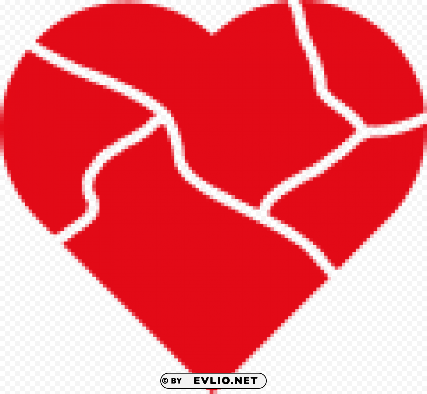 broken heart symbol PNG isolated