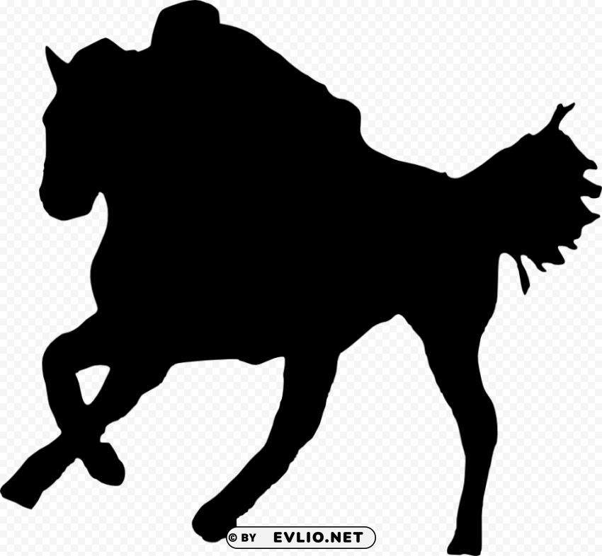 horse riding silhouette PNG without watermark free