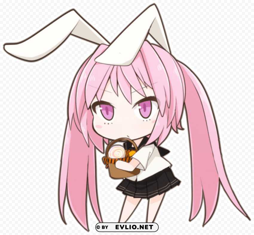 anime girl bunny chibi Isolated Character in Clear Transparent PNG PNG transparent with Clear Background ID 8422bb9c