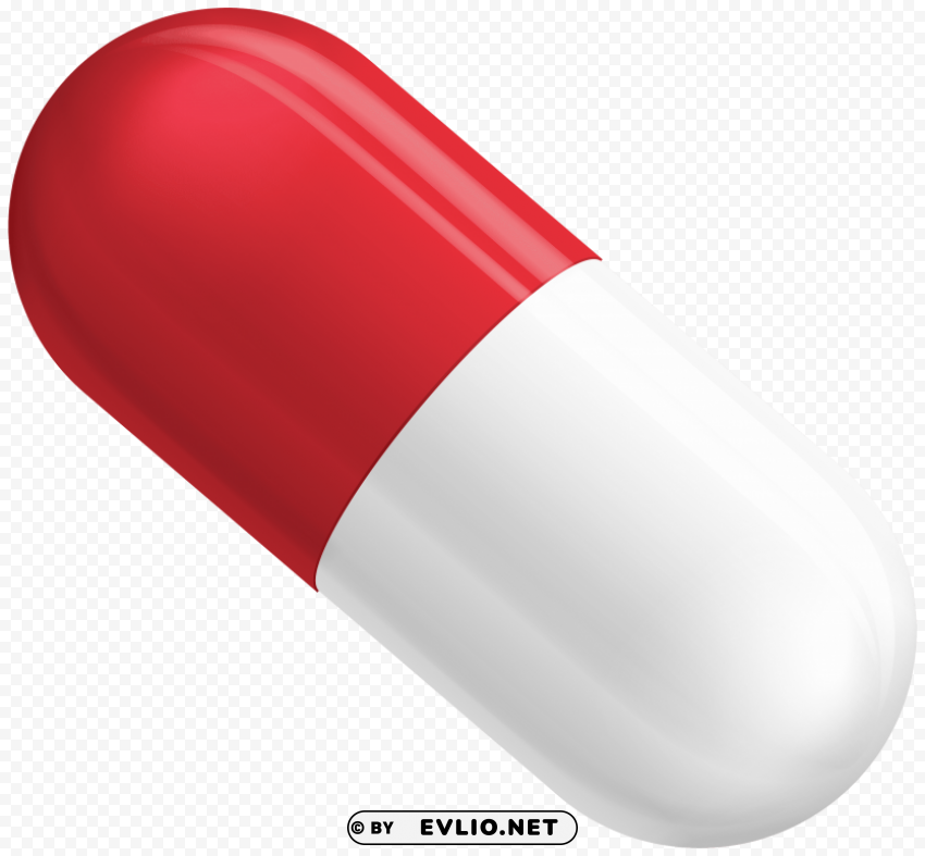 red and white pill capsule Isolated Character on HighResolution PNG