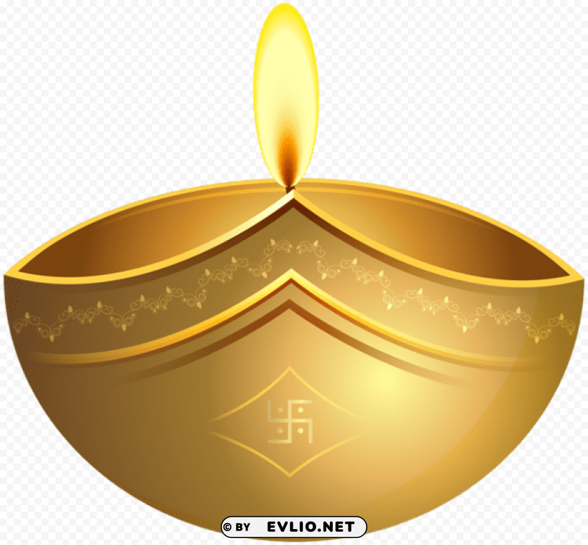 diwali gold candle Isolated Artwork in HighResolution PNG
