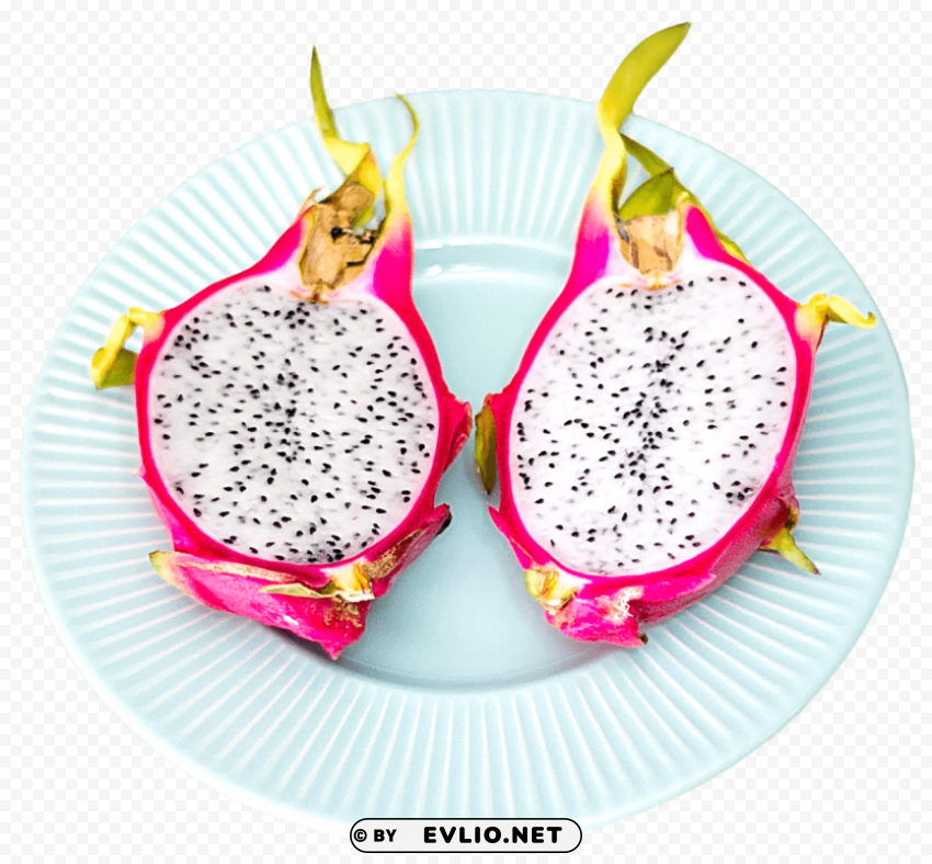 Dragon Fruit on Plate Isolated Element on HighQuality Transparent PNG