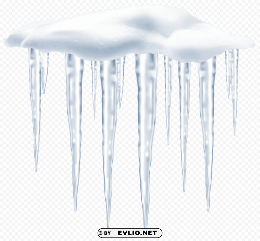 medium icicles transparent PNG Isolated Object on Clear Background