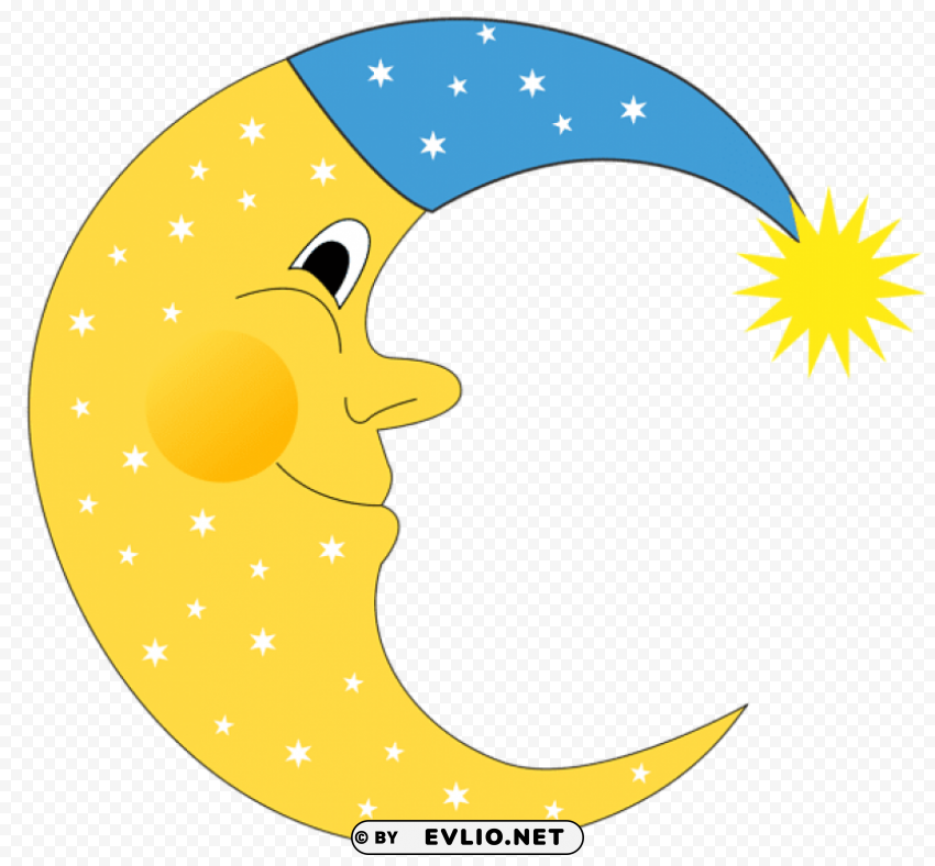 transparent cute moon Isolated Element in HighQuality PNG clipart png photo - dff9bdca