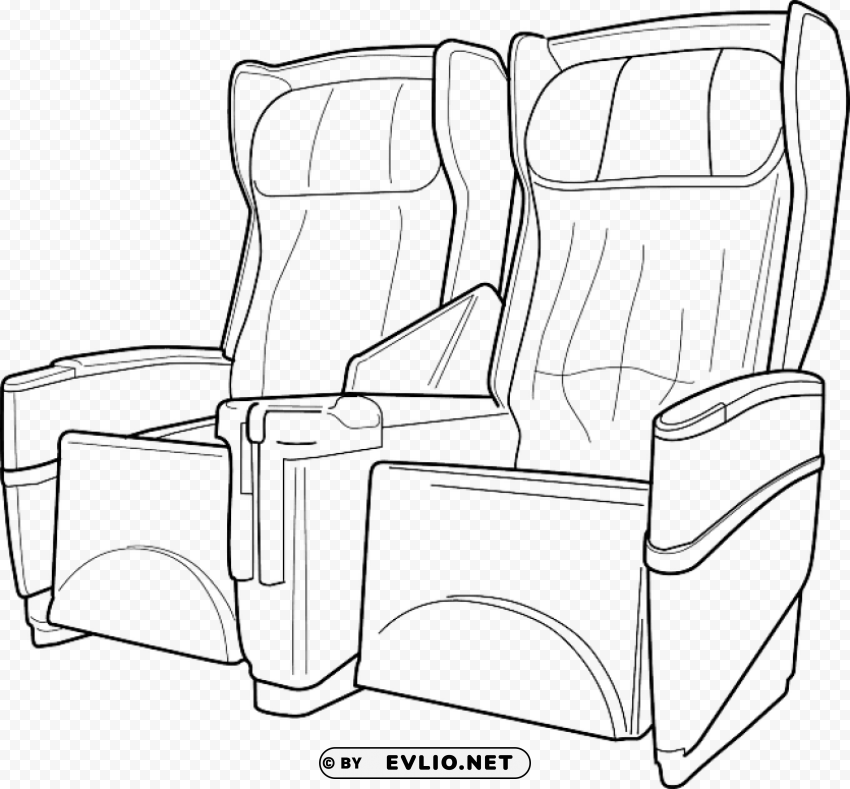 Airplane Seat PNG Graphic With Isolated Transparency