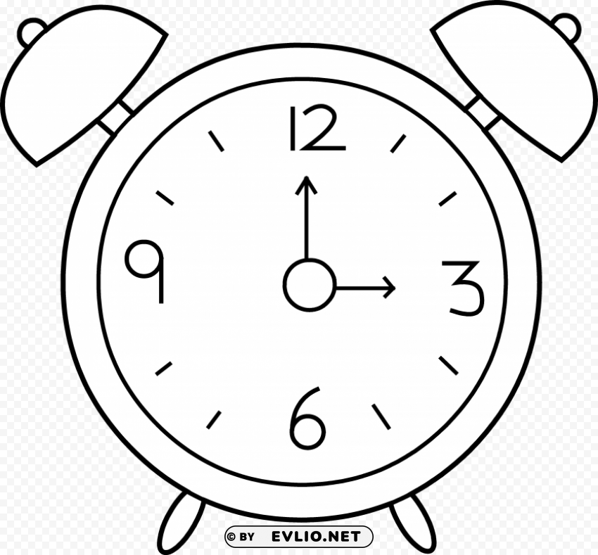 Coloring Page Of Clock HighResolution Isolated PNG With Transparency