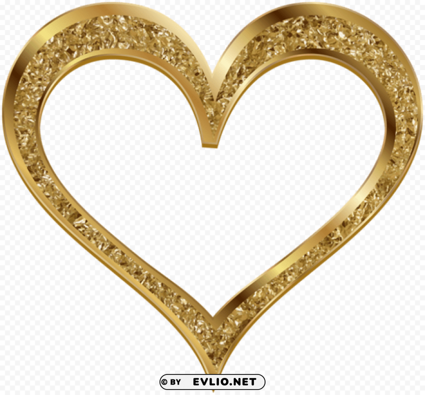 gold heart Isolated Design Element on PNG