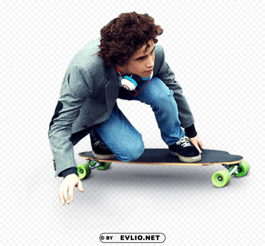 skateboard Clean Background Isolated PNG Character