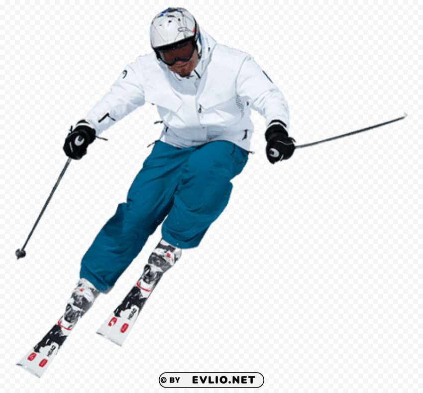 skiing blue Clean Background PNG Isolated Art