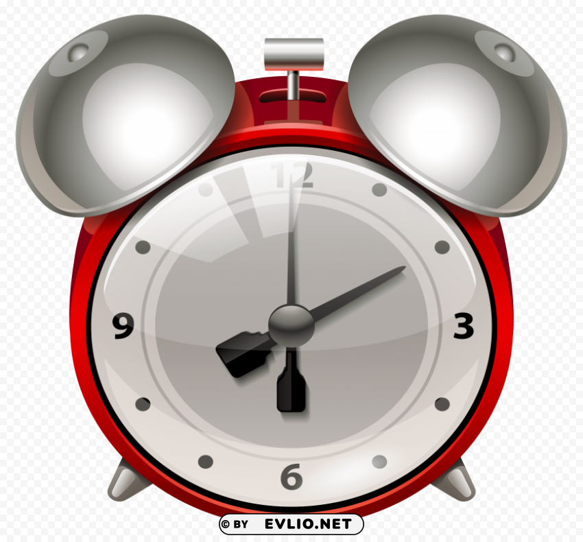 red alarm clock Isolated Object on HighQuality Transparent PNG
