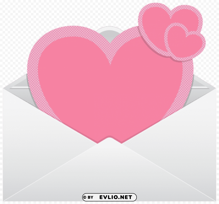envelope with pink hearts transparent PNG Graphic with Transparency Isolation